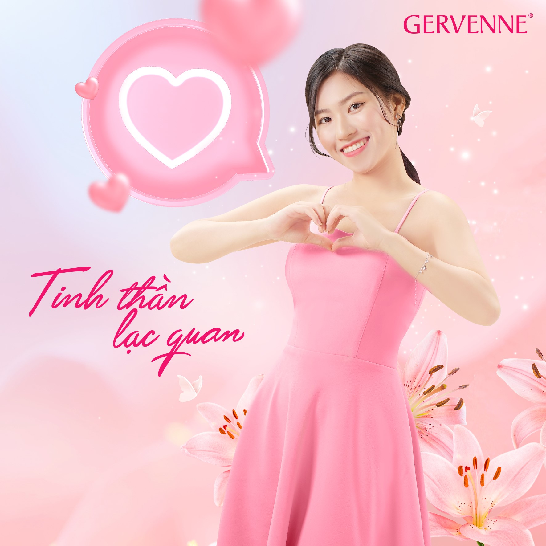 Gervenne Combo 2 Sữa tắm hương nước hoa Pink Lily (1200gr/chai)