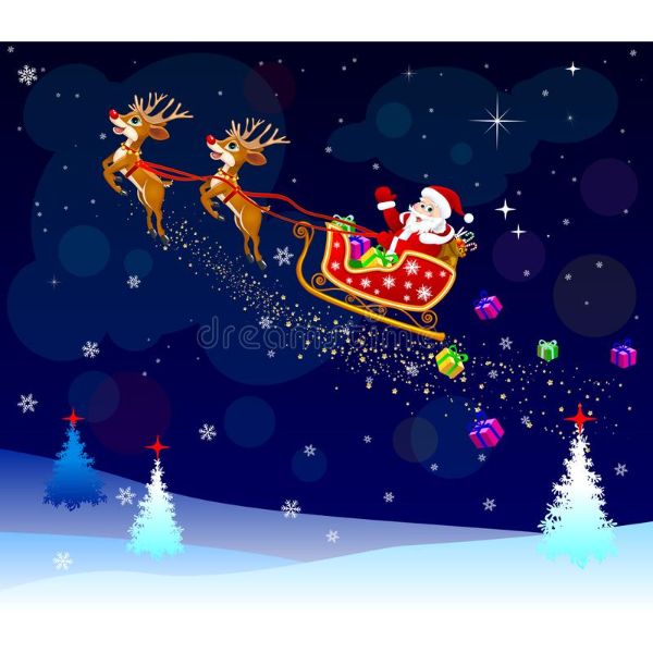 Decal ông già noel cưỡi tuần lôc4 PK557(100x100cm)