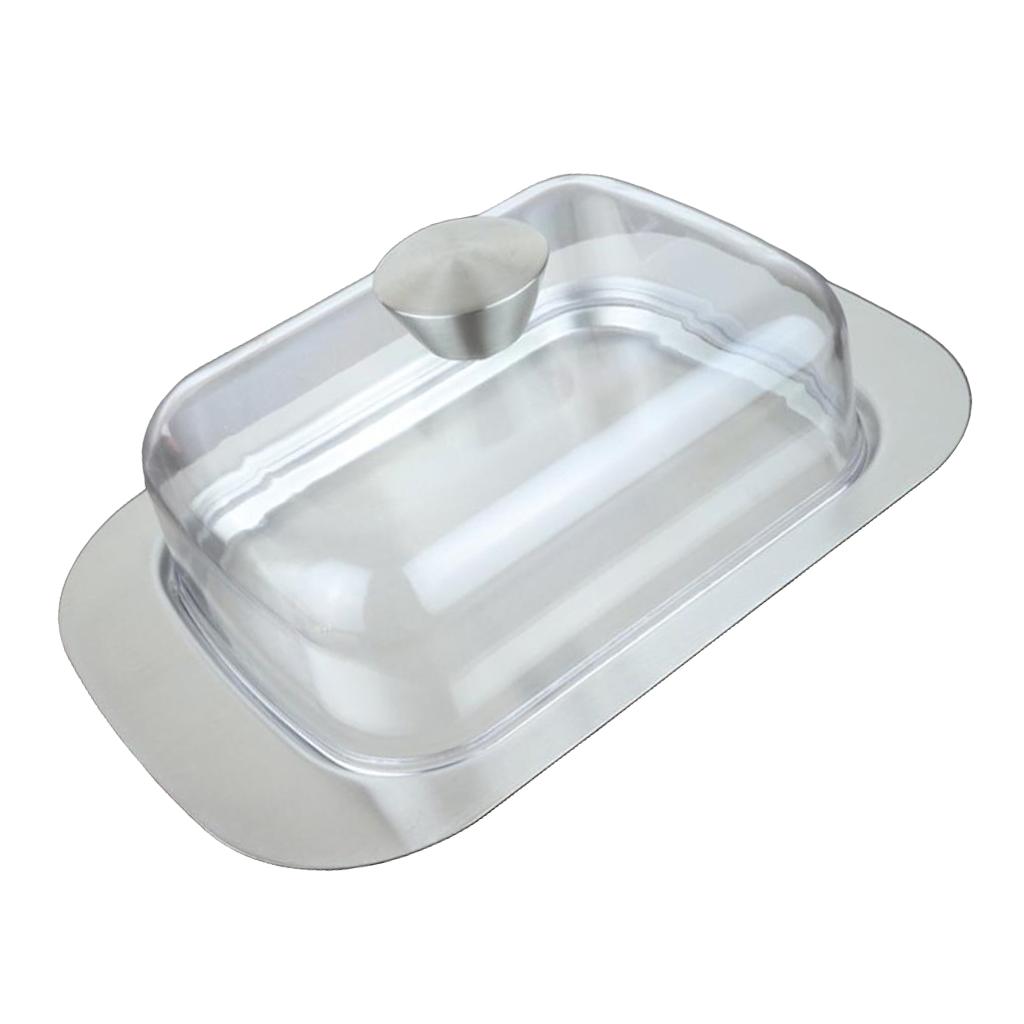 Stainless Steel Covered Butter Dish, Butter Serving Tray With Lid, Food Storage Container & Organizer Bins For Party Countertop
