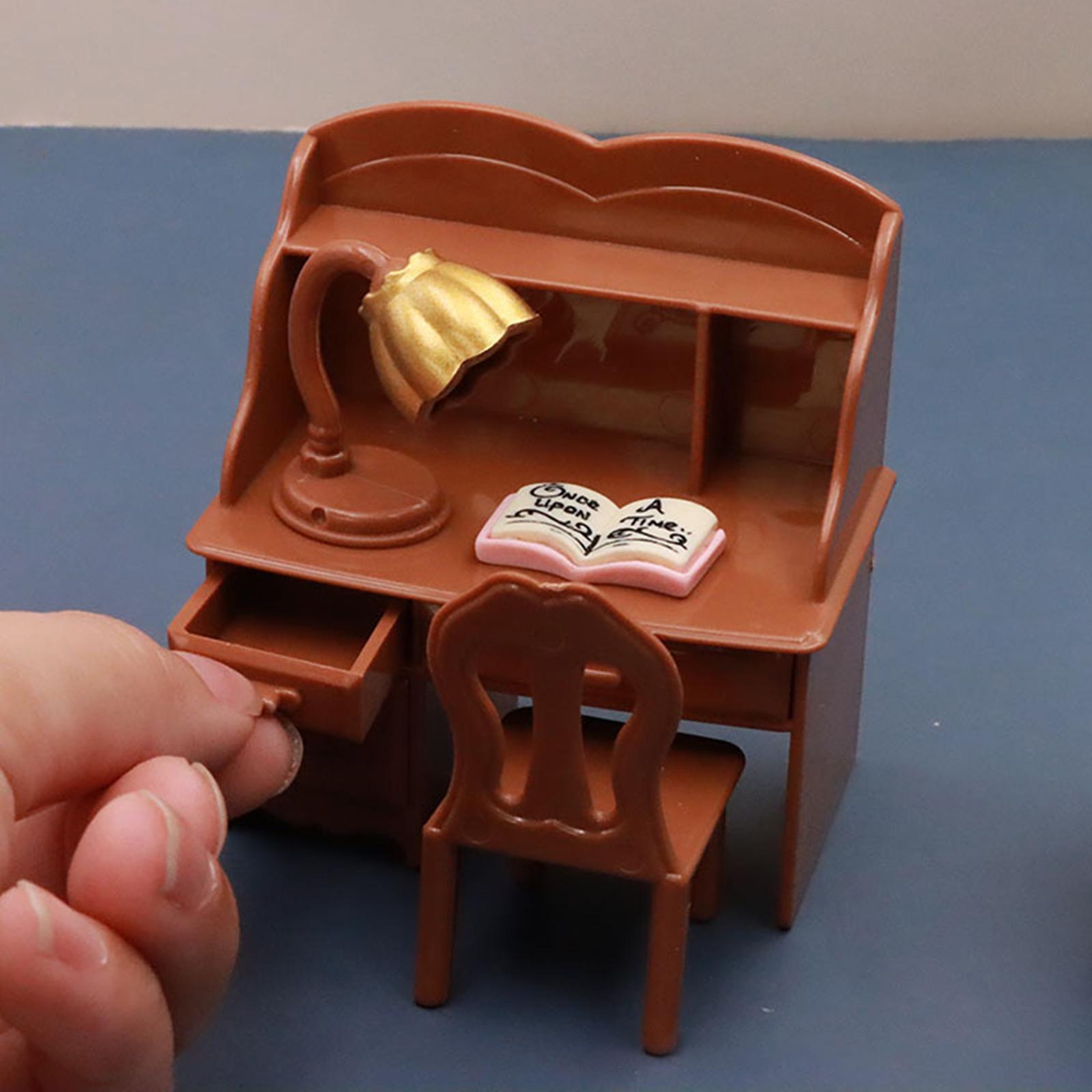 1/12 Dollhouse Miniature Wooden Bedroom Furniture Kit Chair Decor