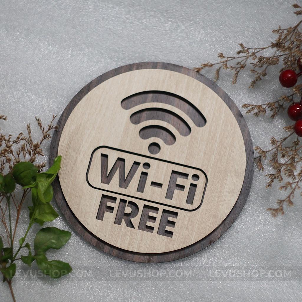 Bảng gỗ free wifi LEVU TW05 trang trí nhà hàng khách sạn homestay đẹp mắt