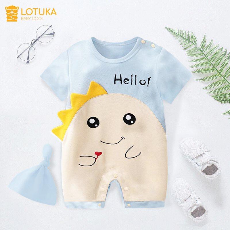 Quần Áo Trẻ Em Sơ Sinh Bộ Đồ Liền Thân Cộc Tay Chất Cotton Body Hình Thú Cho Bé Trai Bé Gái từ 3-12kg