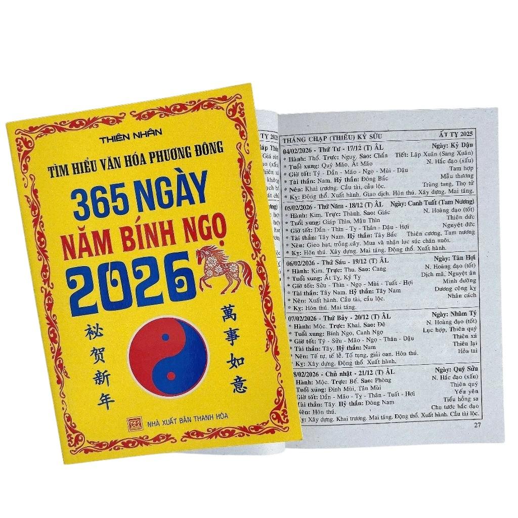 Sách - Tìm Hiểu Văn Hóa Phương Đông - 365 Ngày Năm Bính Ngọ 2026