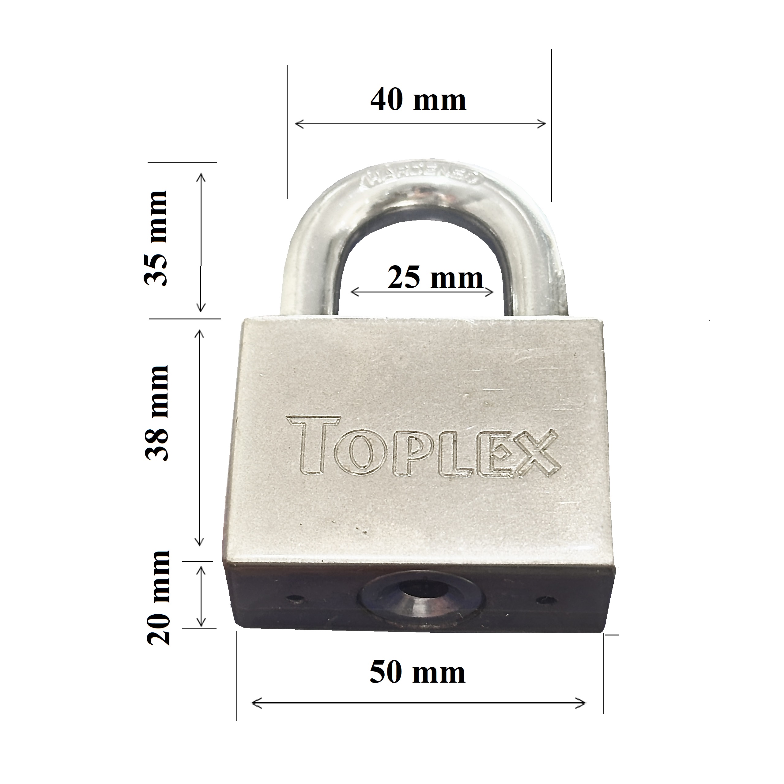 Ổ khóa TOPLEX 1205-50 mm cao cấp, khóa an toàn, chống chìa giả, chất liệu hợp kim thép, lõi hợp kim đồng