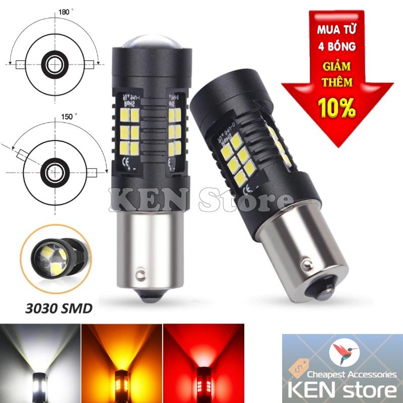 Bóng LED 1156 BA15S BAU15S P21W PY21W làm đèn xi nhan, đèn demi, đèn lùi ô tô xe máy 21smd 3030