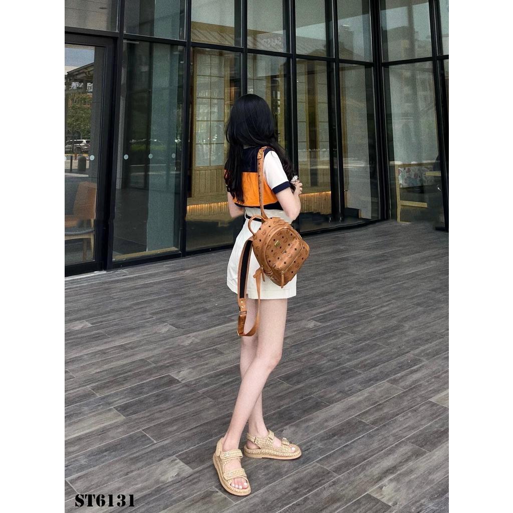Áo Thun Sọc Xanh Cam