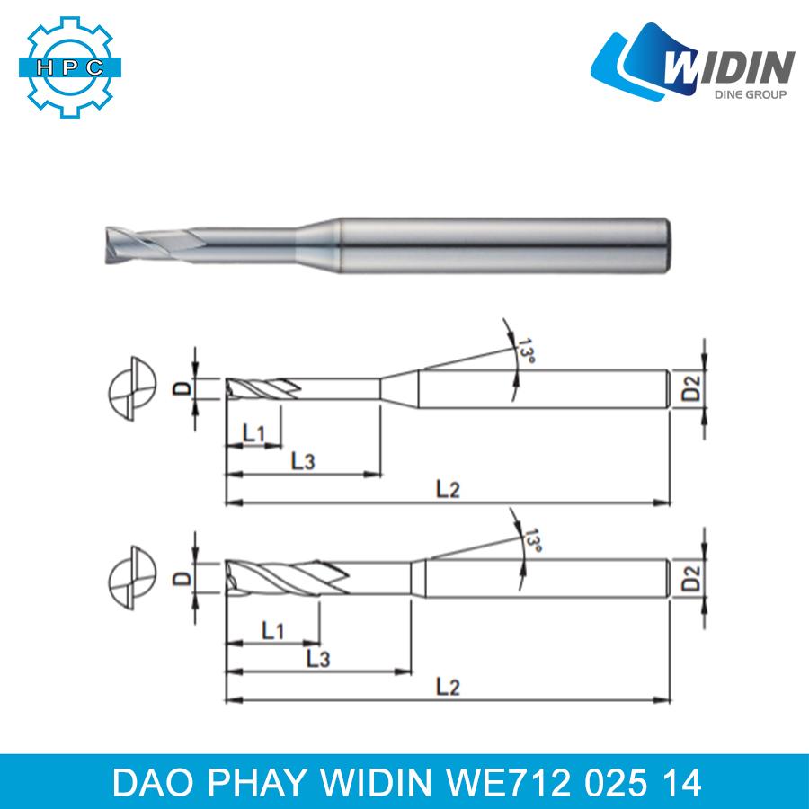 Dao phay vuông Widin WE712 025 14