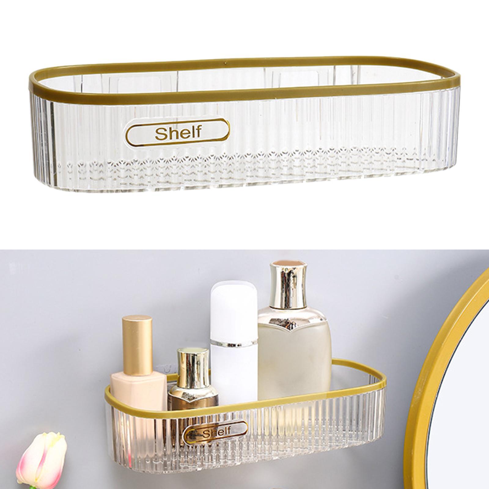 Wall Mount Shower Caddy Basket Shelf Cosmetic Organizer Floating Shelf for