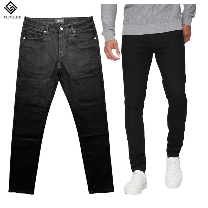 Quần Jean Nam The Luyn Black Trơn Không Họa Tiết Màu Đen Không Phai Màu Mix-Match Năng Động