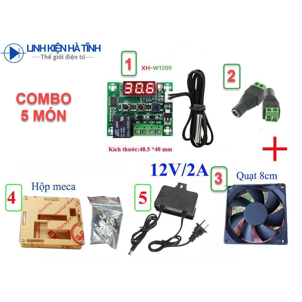 Mạch Cảm Biến Kiểm Soát Nhiệt Độ Ấp Trứng W1209 Relay 12VDC XH-W1209