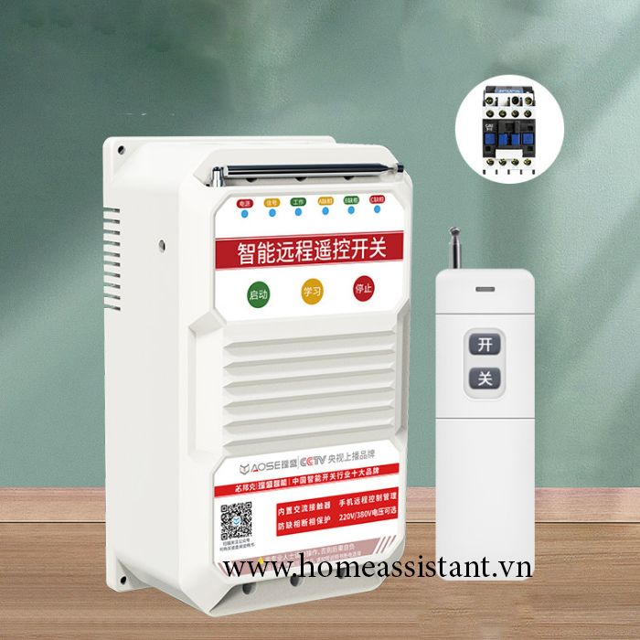 Công Tắc Điều Khiển Từ Xa Công Suất Lớn 3 Pha 380V 11KW Sóng RF 433Mhz WT380