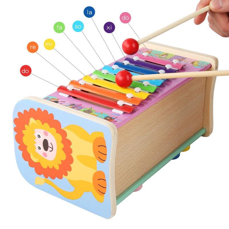 Đồ Chơi Gỗ Đập Chuột Kèm Đàn Xylophone Kết Hợp Luồn Mê Cung Phát Triển Trí Tuệ