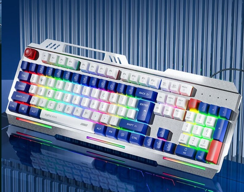 Bàn phím giả cơ chuyển game INPHIC K9 thiết kế phối màu bắt mắt kèm theo đèn led 7 màu chớp nháy cực đẹp