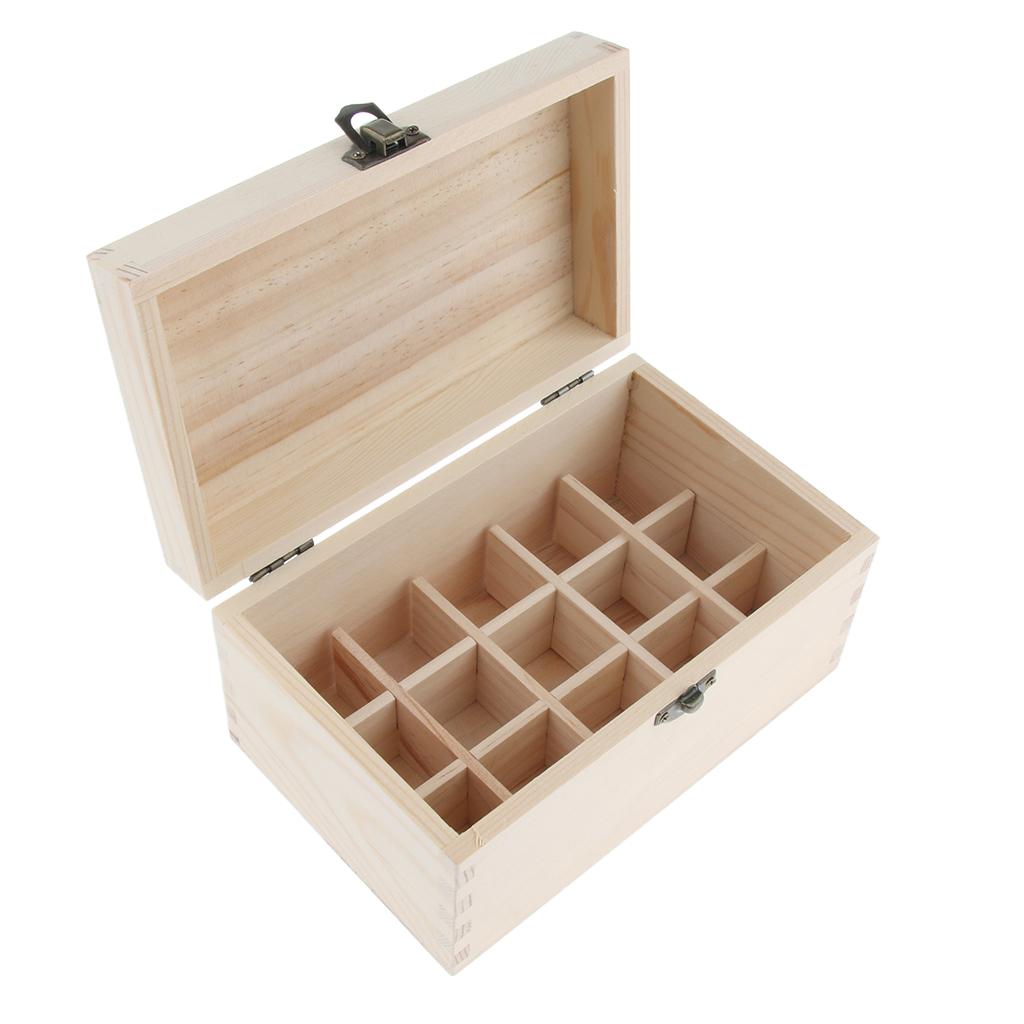 Salon SPA Wood Essential Oil Storage Box Display Carry Case Holder Organizer