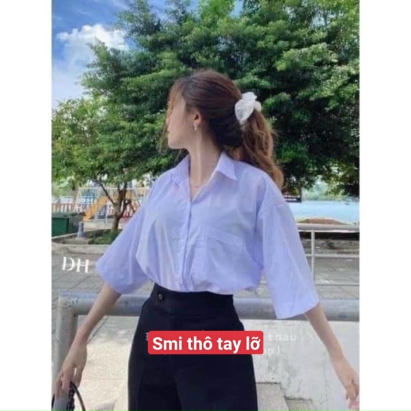 Sơ mi tay lỡ học sinh