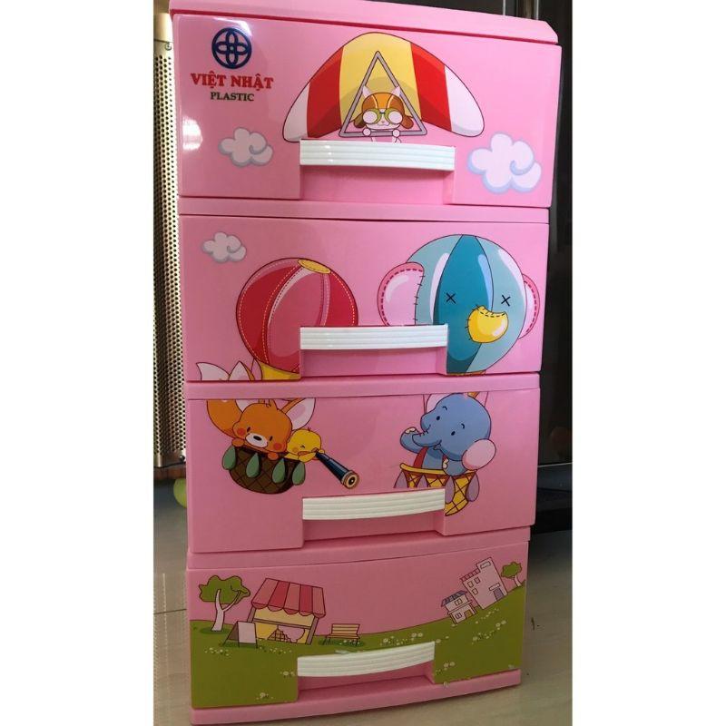 Tủ nhựa Kitty quần áo lót,đồ chơi nhỏ trẻ em Mini 3 tầng/4 tầng