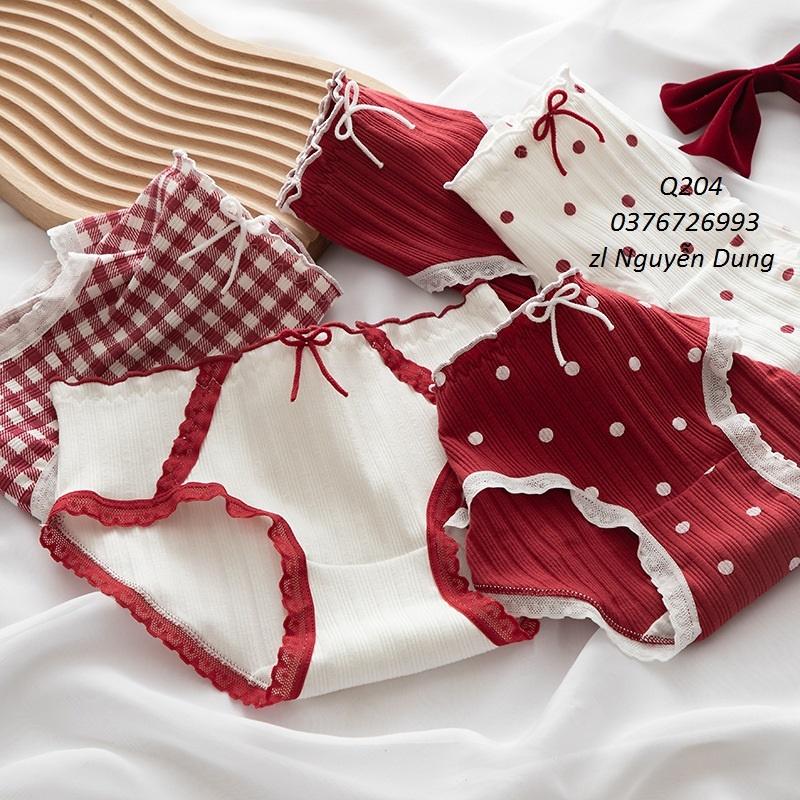 Quần Lót Nữ Cotton Caro- Chấm Bi Thời Trang Ngang Eo . Hàng Loại Đẹp.