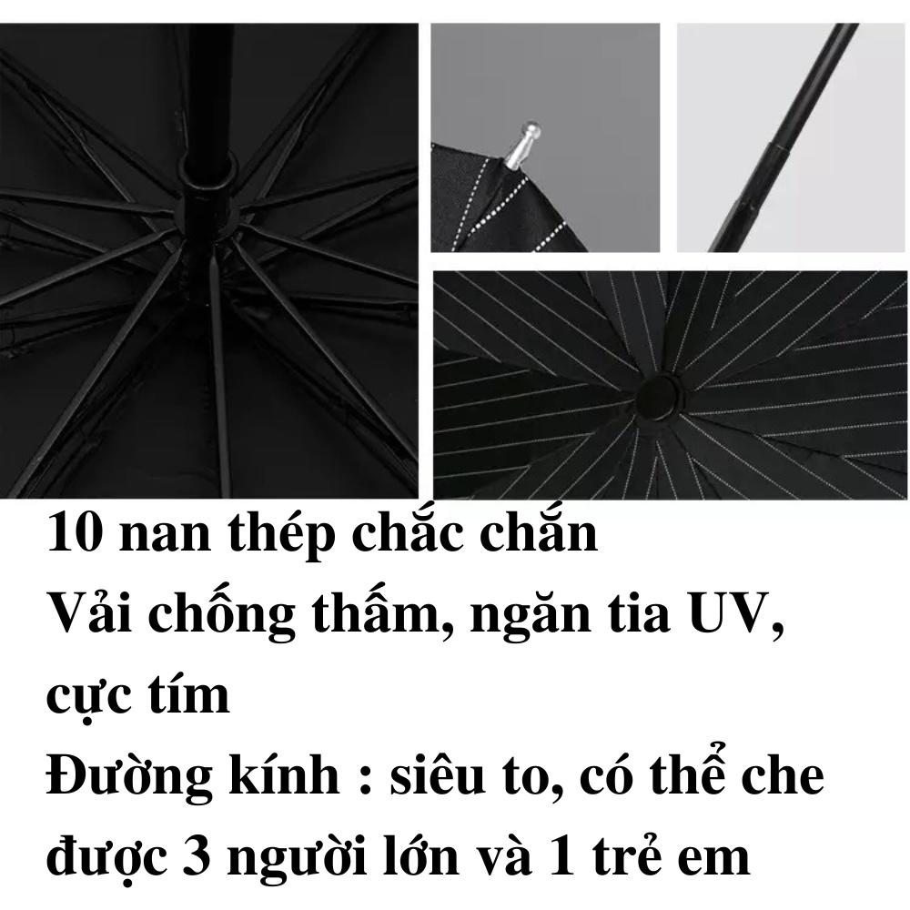 Ô dù đi mưa che nắng cơ lớn Dù gấp gọn cầm tay loại to dành cho 2 đến 3 người chống tia UV