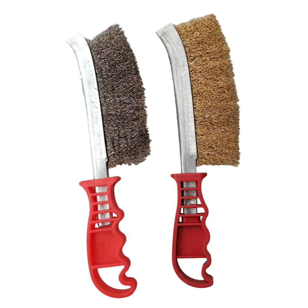2pcs Steel Wire Hand Scratch Brush with Plastic Handle Rust &amp; Weld Cleaning