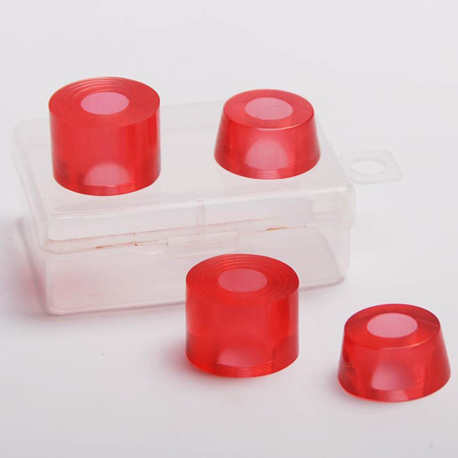 2x 4 Pieces Skateboard Bushings Longboard Truck Bushings Skateboard Cup Washers for Skateboard Trucks - Red 95A Longboard