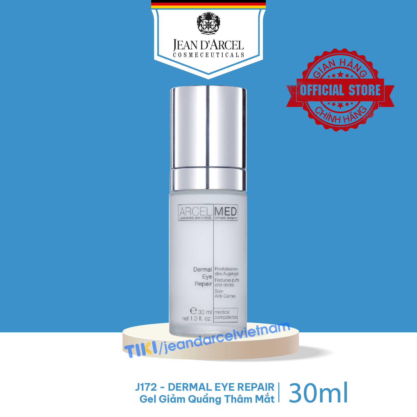 J172 Gel giảm quầng thâm mắt Arcelmed - Dermal Eye Repair 30ml - Jean d'Arcel