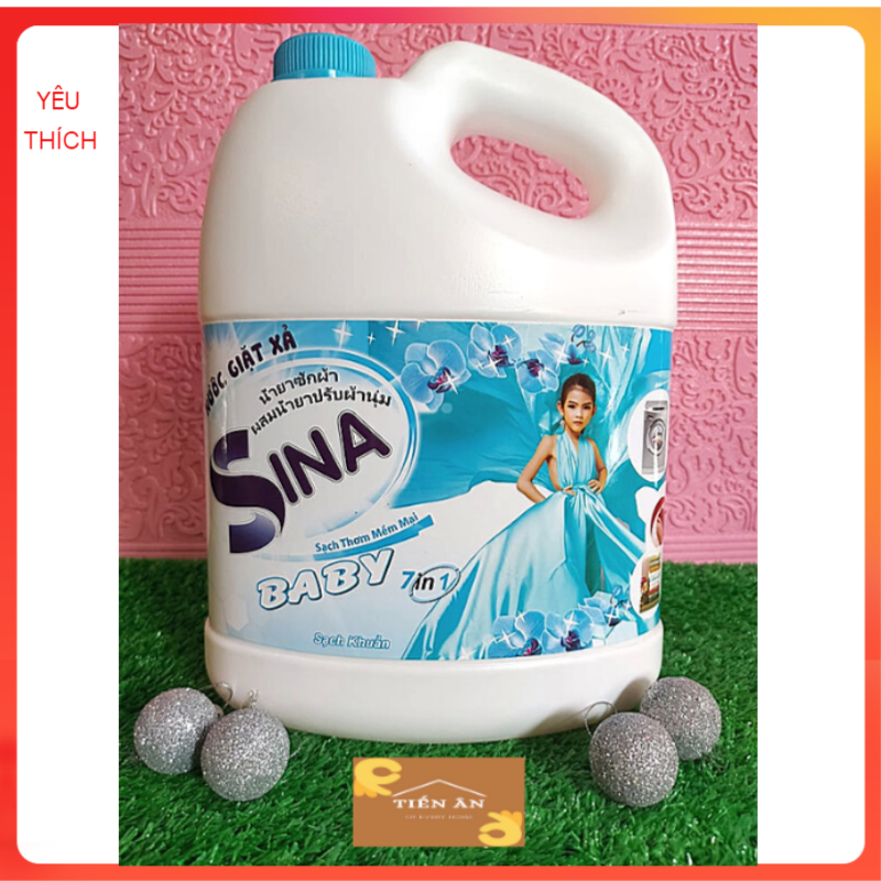 Nước giặt xả quần áo SINA BABY 7 in 1 3000ml