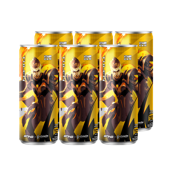 Lốc 6 Lon Nước Tăng Lực Sting Vàng