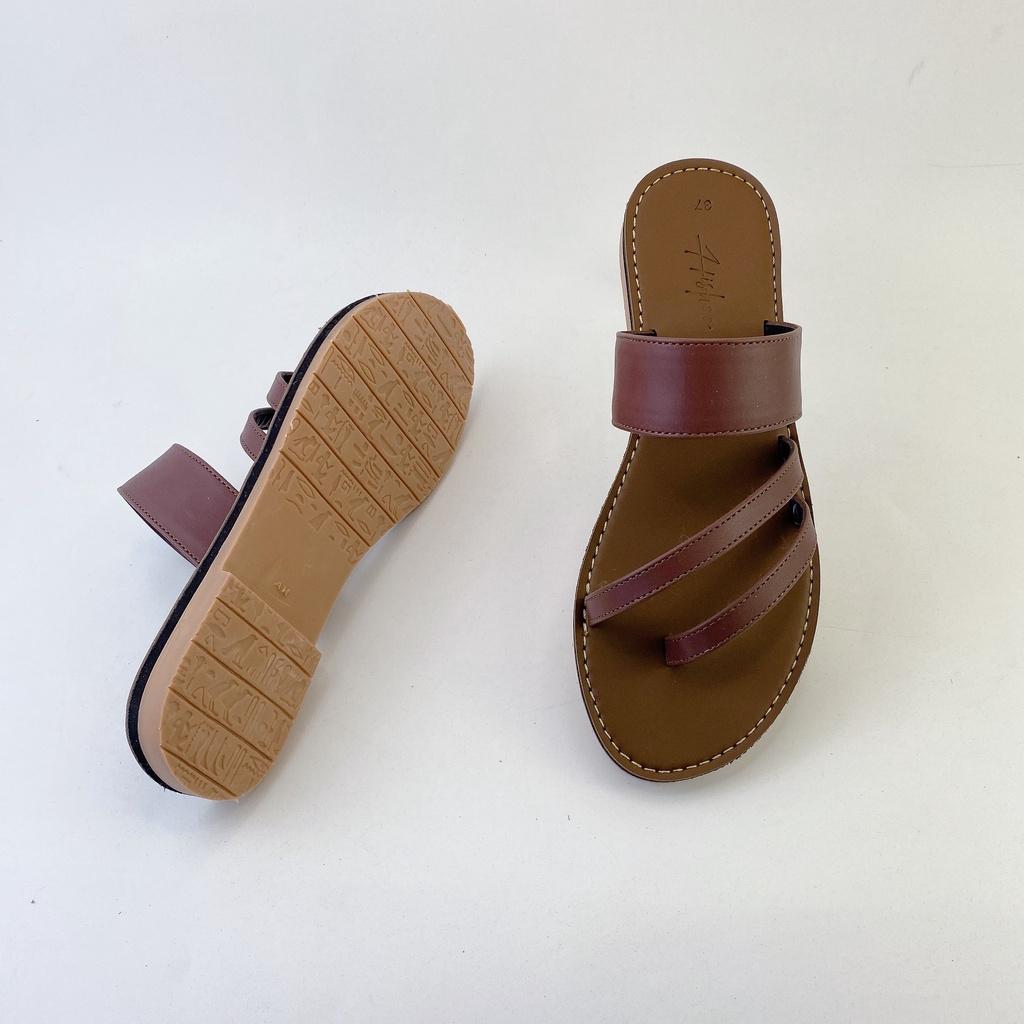 Dép lê nữ dáng sandal đi biển quai ngang xỏ ngón đế bệt dây mảnh cao cấp chính hãng Hishoo có Bigsize S035 ko