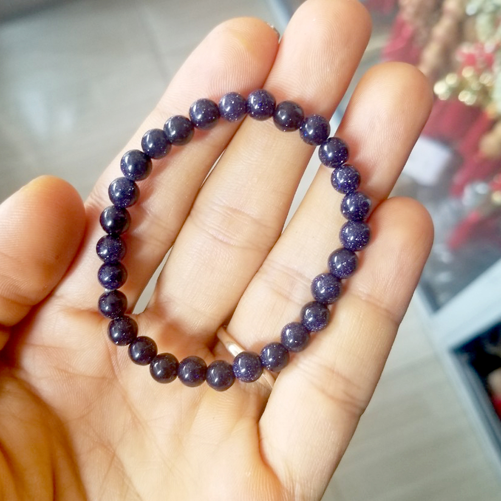 Vòng tay chuỗi đá kim sa xanh-nhiều cỡ ly