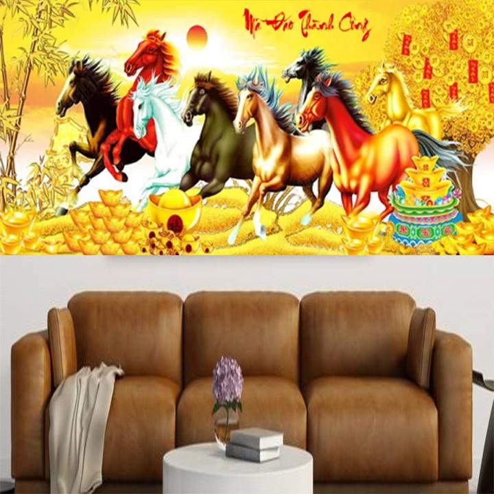 Tranh đá mã đáo thành công LV409 - kích thước: 113 * 50cm.