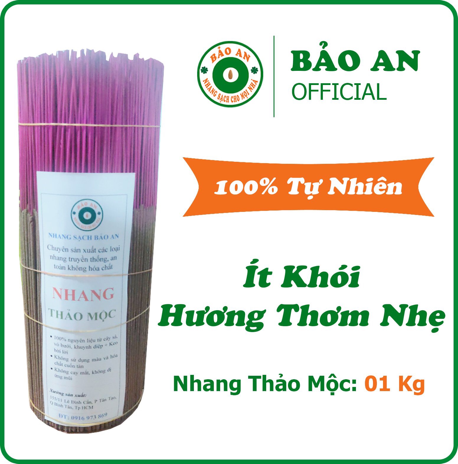 Nhang sạch thảo mộc 1kg/bó