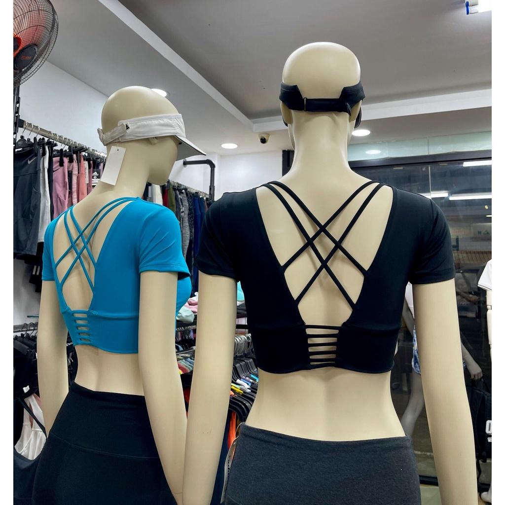 Áo CroptopTập Gym, Yoga Đan Lưng Tay Ngắn CH091