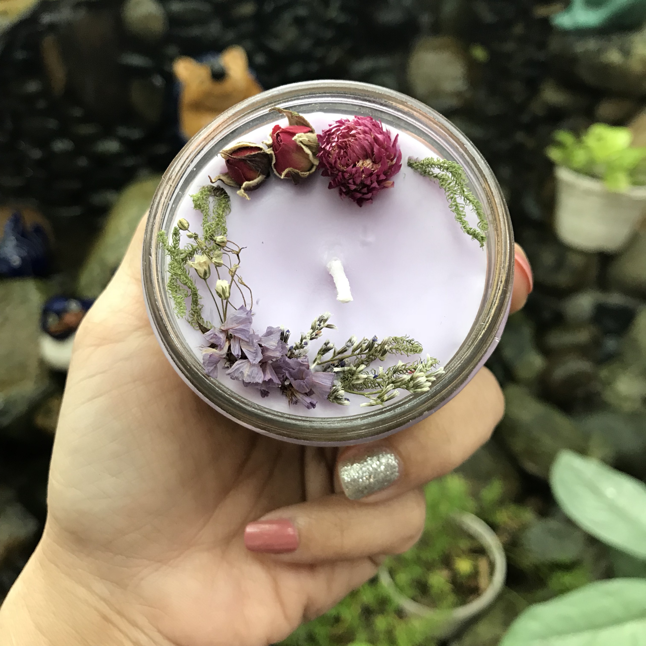 Combo 2 nến thơm tinh dầu 100g: 1 lavender, 1 hoa anh đào, giúp thư giãn, thơm phòng khử mùi, handmade