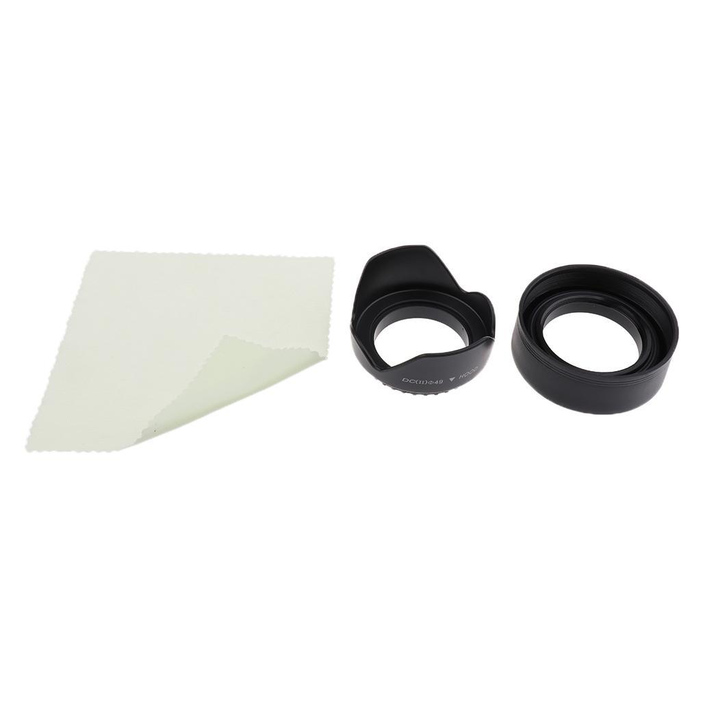 Camera Lens Hood Set ( Flower + Collapsible Rubber Lens Hood)