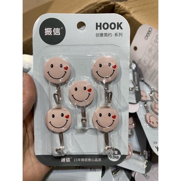 Móc dán tường mặt cười vỉ 5 cái