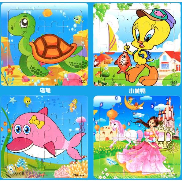 Đồ chơi tranh xếp hình 16 miếng puzzle - Đồ chơi giáo dục thông minh trẻ em