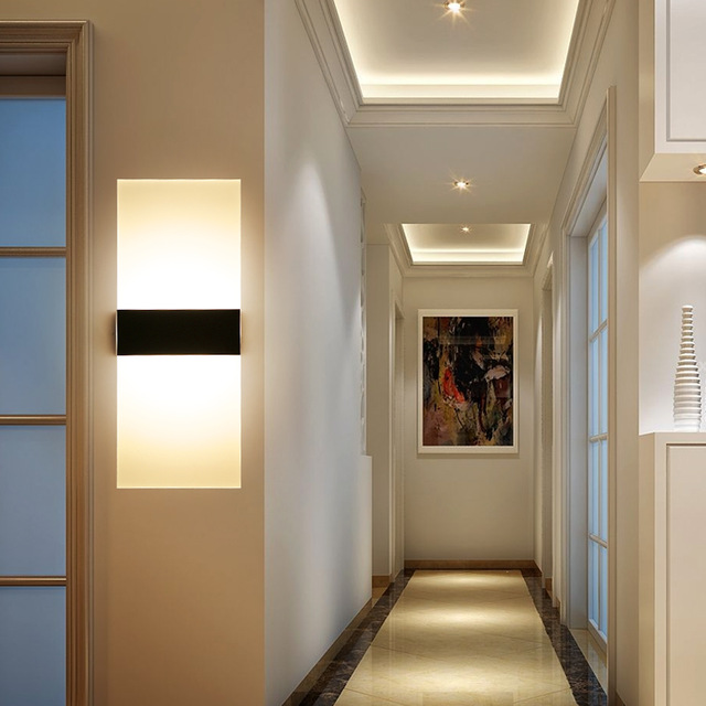 Đèn gắn tường thiết kế hiện đại hình chữ nhật led 3 chế độ