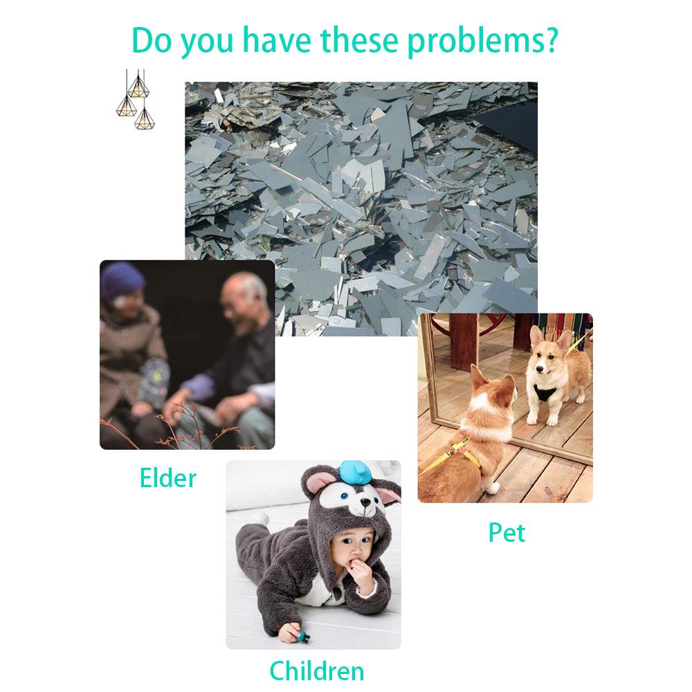 Gương acrylic mềm Trang trí tường không thấm nước Gương phản chiếu độ nét cao chống vỡ