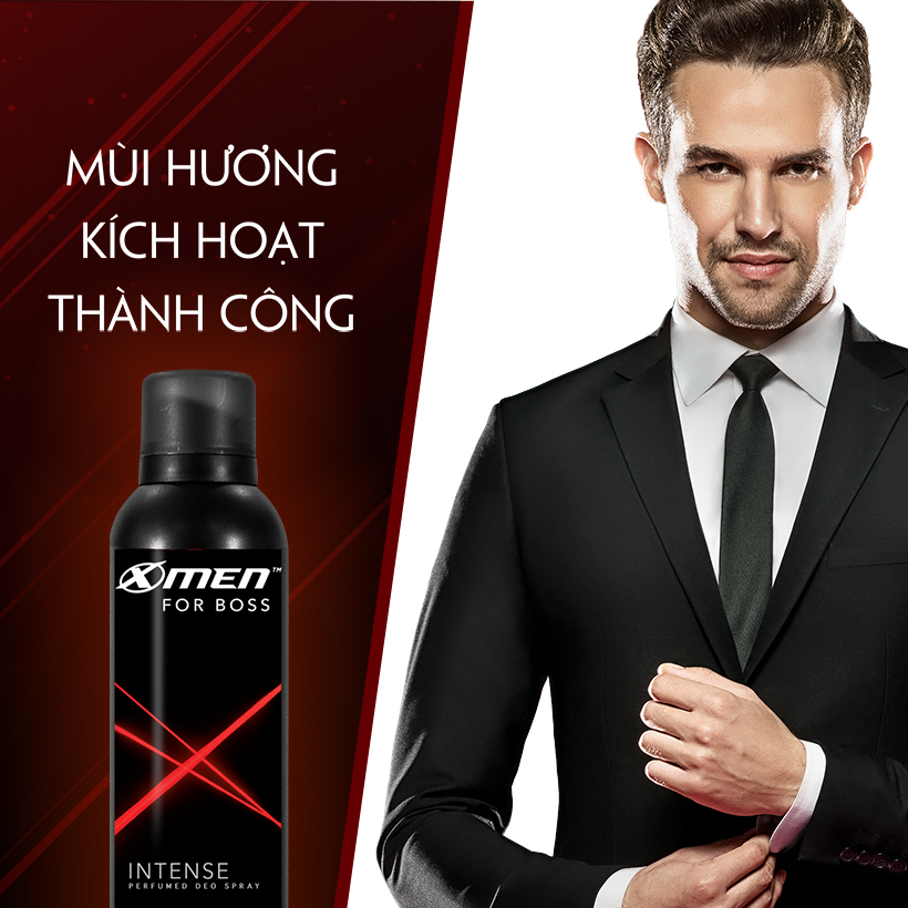 Combo Dầu gội nước hoa X-Men for Boss Intense 650g + Xịt khử mùi X-Men for Boss Intense 150ml