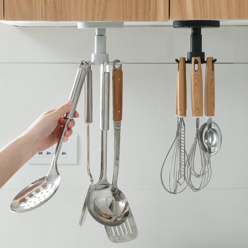 Móc treo đồ dùng làm bếp đa năng xoay được gắn tường