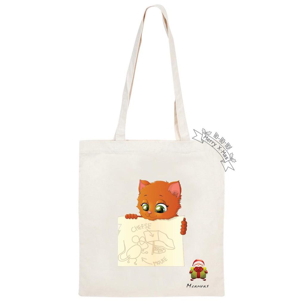 Túi vải bố canvas tote đựng đồ quần áo đeo vai thời trang nhỏ giá rẻ