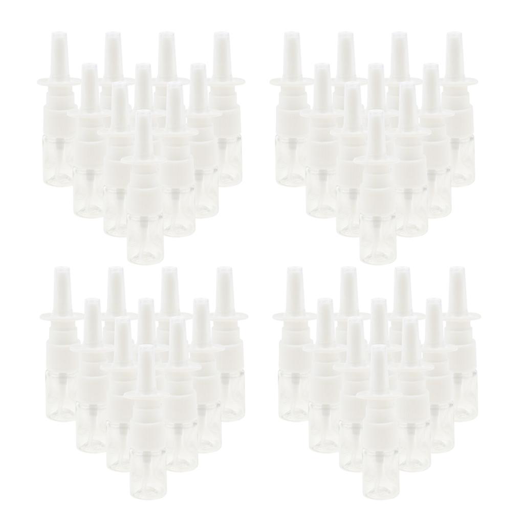 40 Pieces 5ml Plastic Nasal Spray Bottles Fine Mist Sprayer Pump Clear