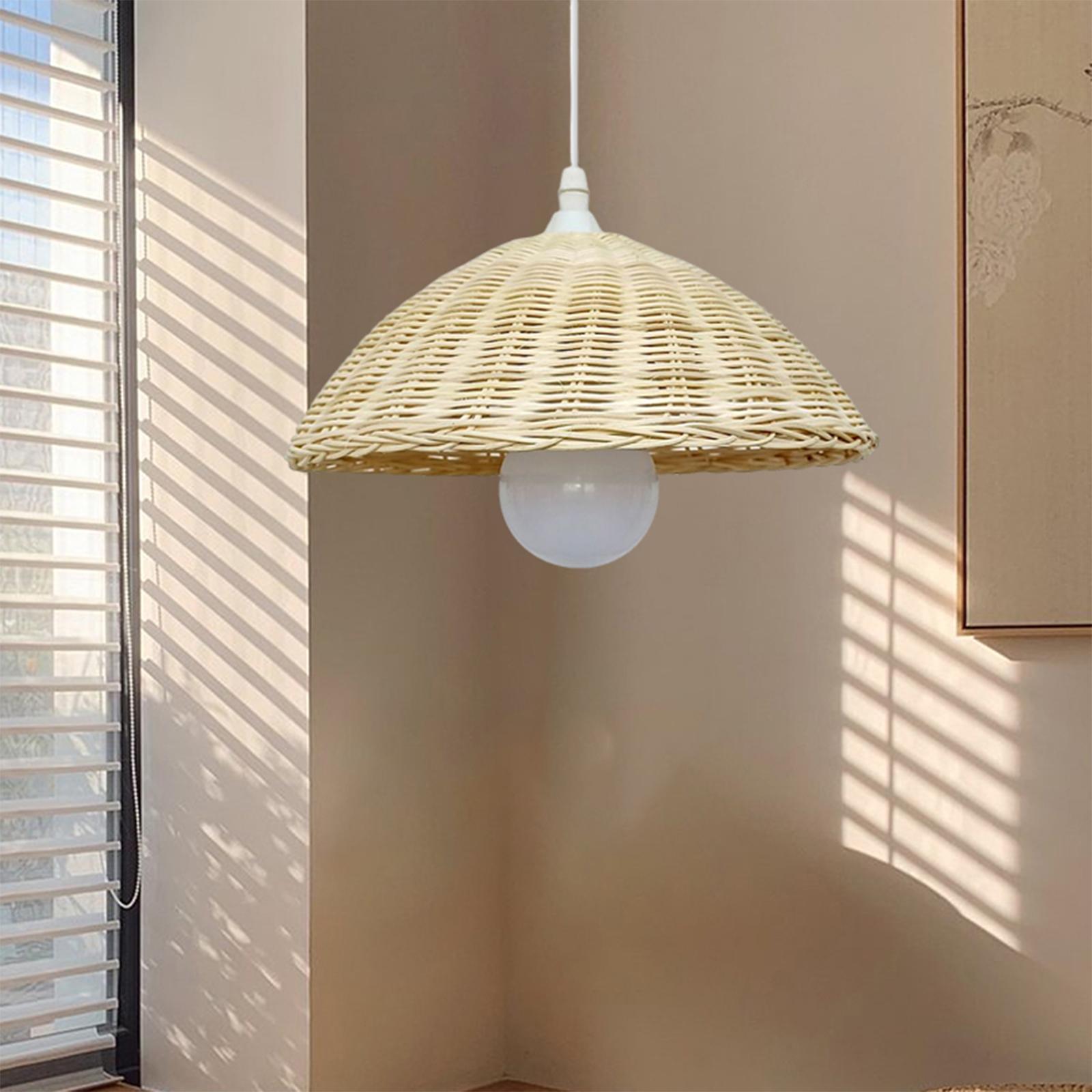 Bamboo Lamp Shade Decoration Light Bulb Cover Bulb Guard for Dining Room