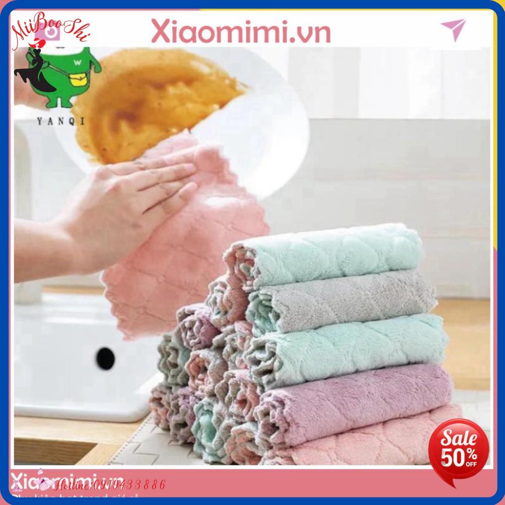 Khăn lau ️FREESHIP️Set 10 Khăn Lau Nhà Bếp 2 Mặt Đa Năng Siêu Th