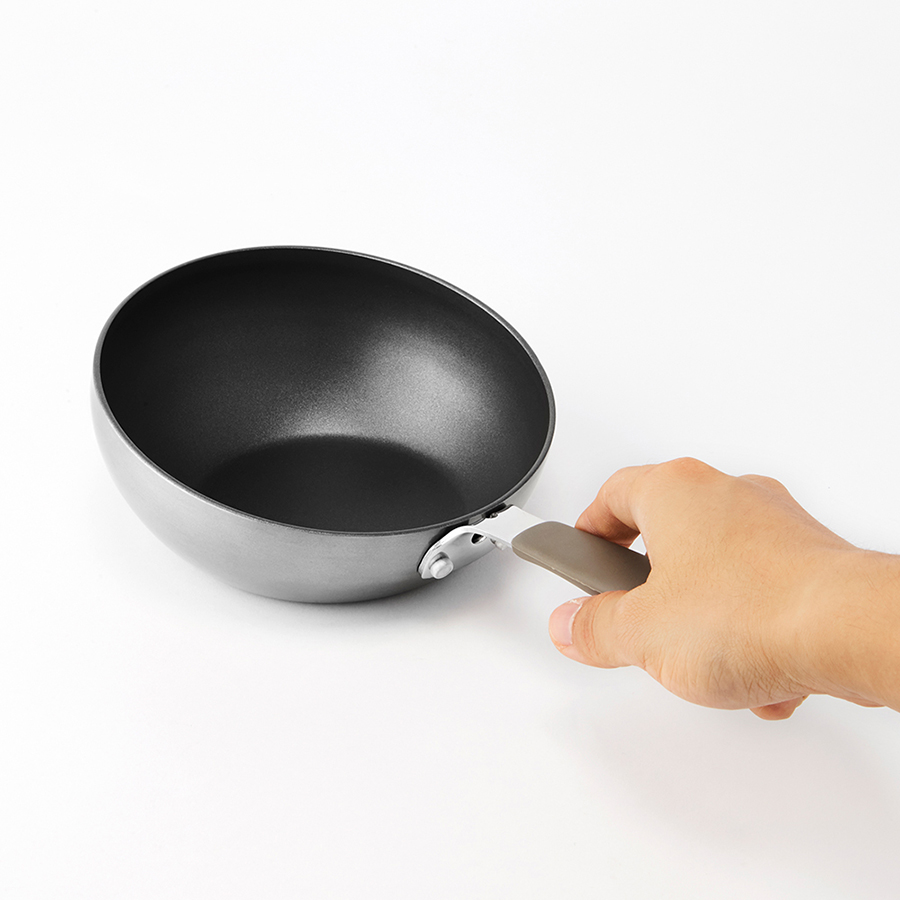 Chảo Wok Lock&Lock Handycook LHD1165 Có Tay Cầm 15.5cm - Màu Xám