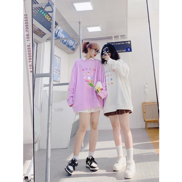 ÁO SWEATER FORM RỘNG UNISEX, Áo Hoodie Nỉ lót bông Form rộng ullzang unisex nam nữ