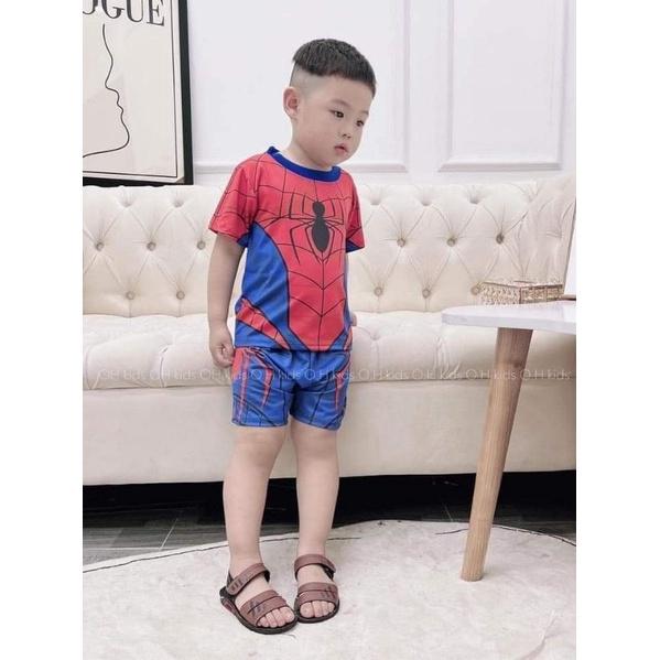 Bộ đồ bé trai họa tiết siêu nhân chất liệu thun lạnh mịn mát in hình 3D được các bé trai yêu thích