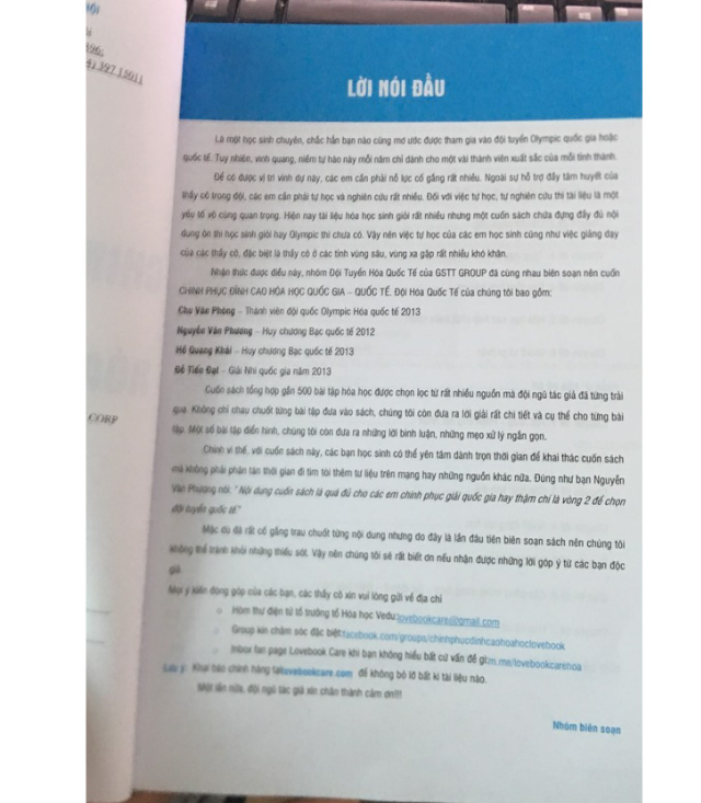 Sách - Chinh phục đỉnh cao hóa học Quốc gia – Quốc tế