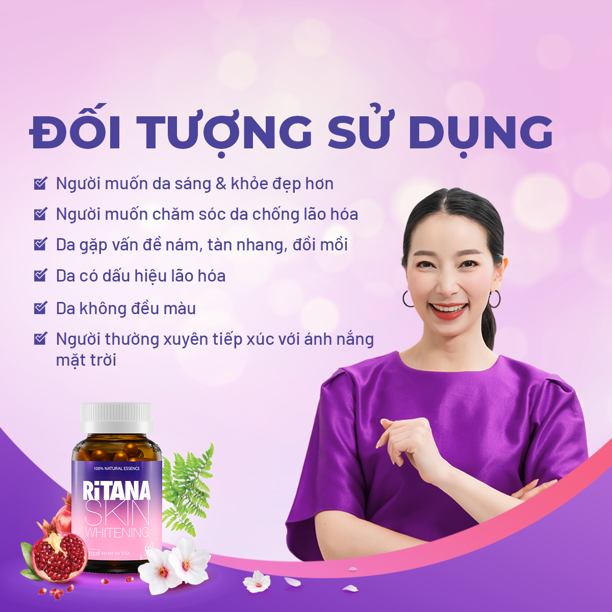 Combo 2 hộp RITANA trắng da mờ sạm nám 60 viên tặng hộp 15 viên