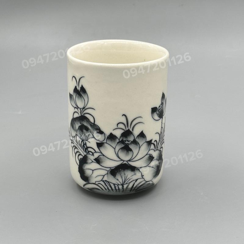 Cốc ly sứ gốm Bát tràng, men hoả biến vẽ dung tích 250ml dáng trụ đẹp. Cốc ly sứ uống trà xanh, quà tặng gốm sứ